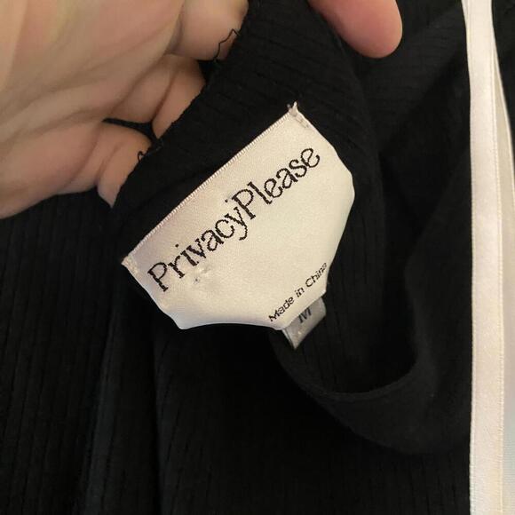 Privacy please black ribbed strapless wrap halter neck - Picture 5 of 6